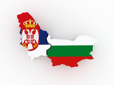 Map of Serbia and Hungary  3dの写真素材