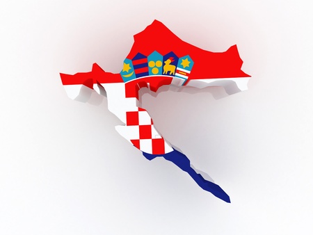Map of Croatia  3dの写真素材