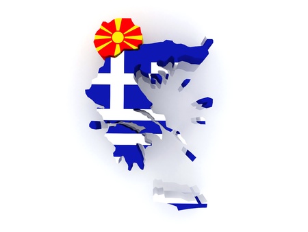 Map of Macedonia and Greece  3dの写真素材