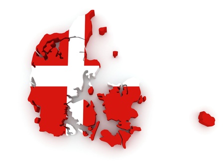 Three-dimensional map of Denmark. 3dの写真素材