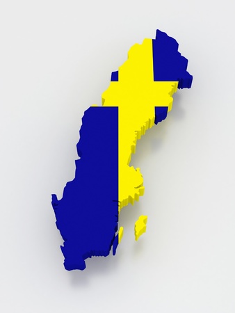 Three-dimensional map of Sweden. 3dの写真素材