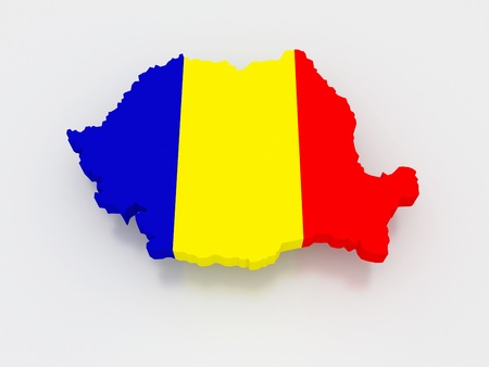 Three-dimensional map of Romania. 3dの写真素材