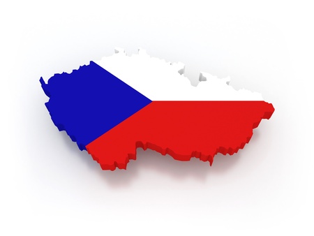 Three-dimensional map of Czech Republic. 3dの写真素材