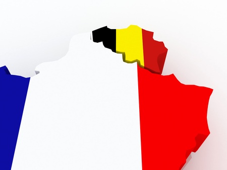 Map of Belgium and France. 3dの写真素材