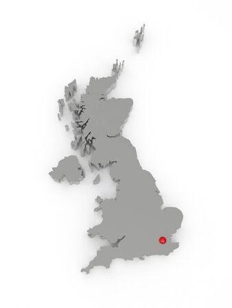 Three-dimensional map of England. 3dの写真素材