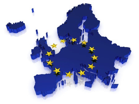 three-dimensional map of Europe. 3dの写真素材