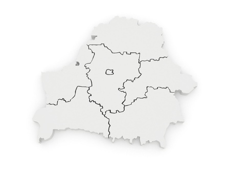 Three-dimensional map of Belarus. 3dの写真素材