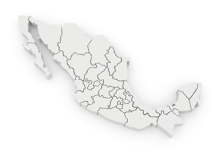 Three-dimensional map of Mexico. 3dの写真素材