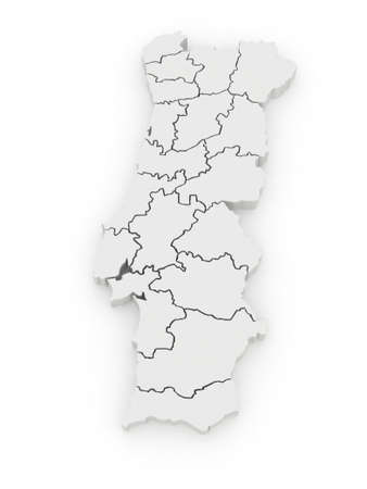 Three-dimensional map of Portugal. 3dの写真素材
