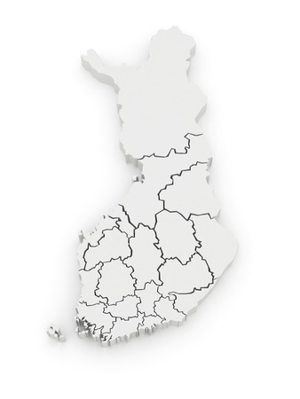 Three-dimensional map of Finland. 3dの写真素材