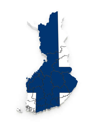 Three-dimensional map of Finland. 3dの写真素材