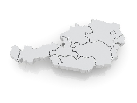 Three-dimensional map of Austria. 3dの写真素材