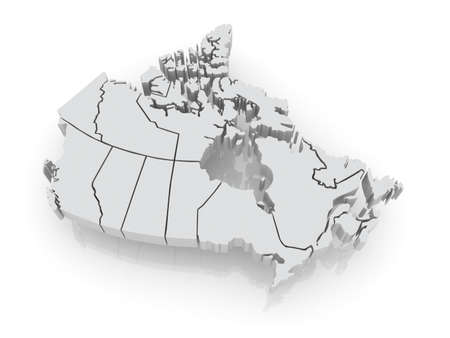 Three-dimensional map of Canada. 3dの写真素材