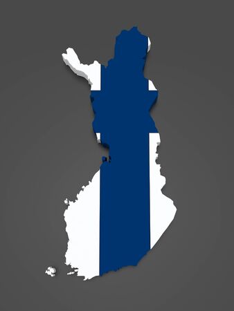 Three-dimensional map of Finland. 3dの写真素材