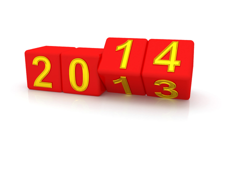 Happy New Year 2014. 3dの写真素材