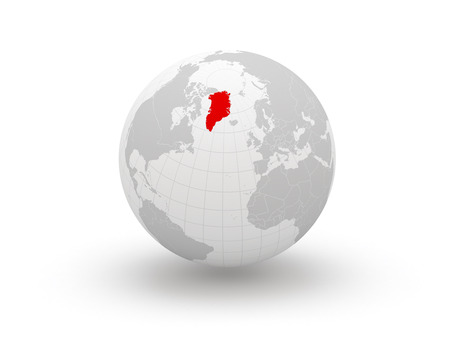 Globe. 3d. Greenland. Elements of this image furnished by NASAの写真素材