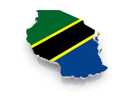 Map of Tanzania. 3dの写真素材