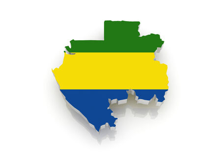 Map of Gabon. 3dの写真素材