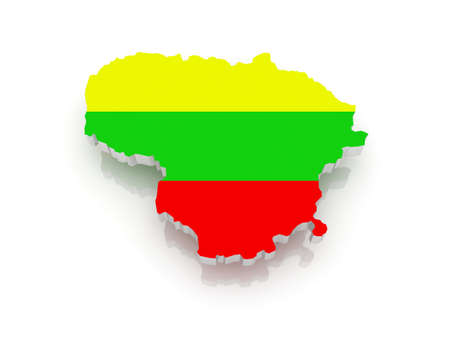 Map of Lithuania. 3dの写真素材