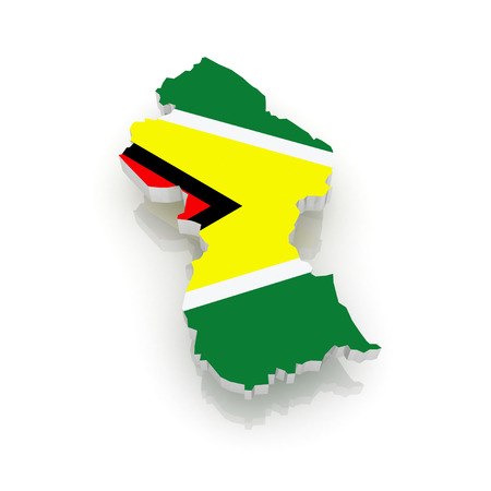 Map of Guyana. 3dの写真素材