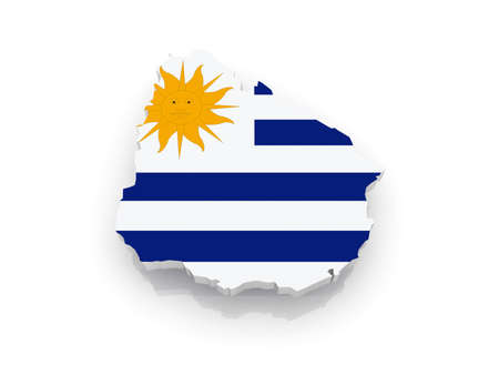 Map of Uruguay. 3dの写真素材