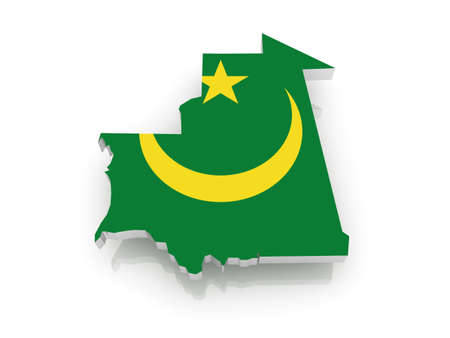 Map of Mauritania. 3dの写真素材