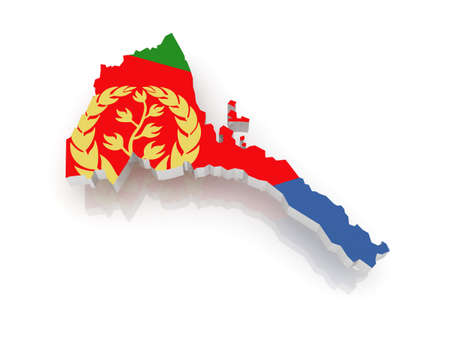 Map of Eritrea. 3dの写真素材