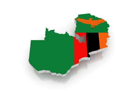 Map of Zambia. 3dの写真素材