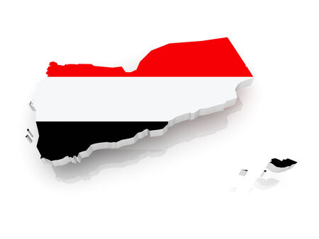 Map of Yemen. 3dの写真素材