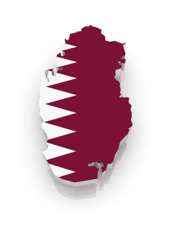Map of Qatar. 3dの写真素材