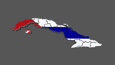Map of Cuba. 3dの写真素材