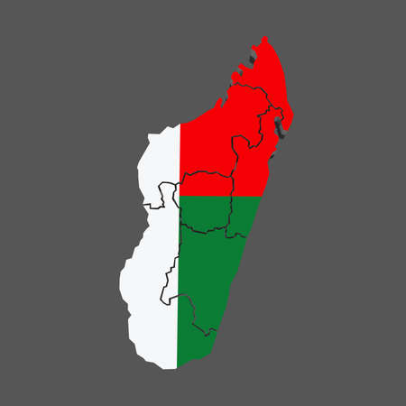 Map of Madagascar. 3dの写真素材