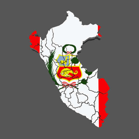 Map of Peru. 3dの写真素材