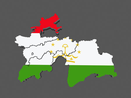 Map of Tajikistan. 3dの写真素材