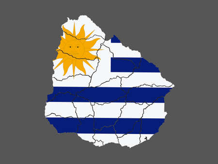 Map of Uruguay. 3dの写真素材