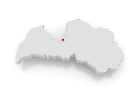 Map of Latvia. 3dの写真素材