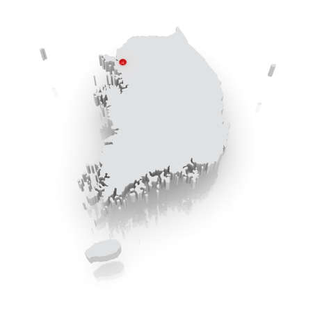 Map of South Korea. 3dの写真素材