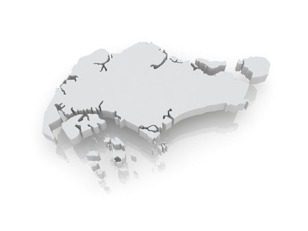 Map of Singapore. 3dの写真素材