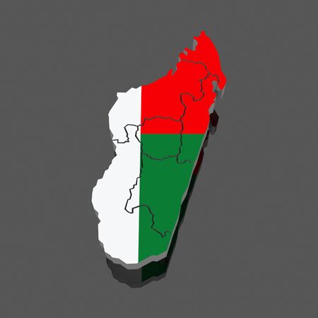 Map of Madagascar. 3dの写真素材