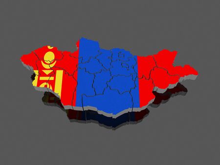 Map of Mongolia. 3dの写真素材