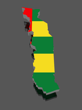 Map of Togo. 3dの写真素材