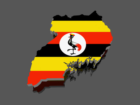 Map of Uganda. 3dの写真素材