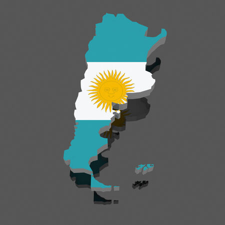 Map of Argentina. 3dの写真素材