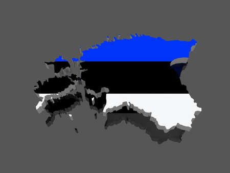Map of Estonia. 3dの写真素材