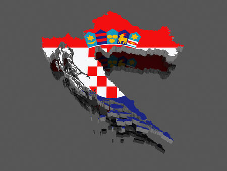 Map of Croatia. 3dの写真素材