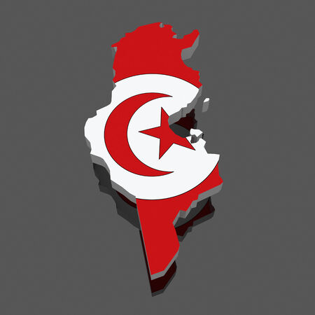 Map of Tunisia. 3dの写真素材