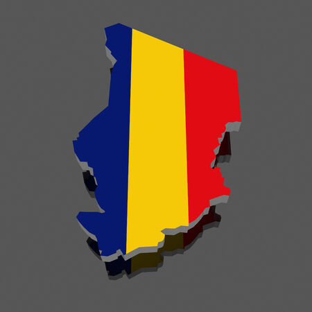 Map of Chad. 3dの写真素材
