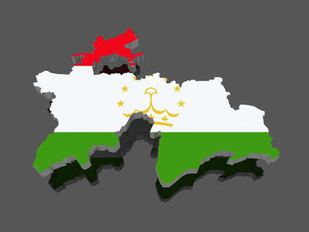 Map of Tajikistan. 3dの写真素材
