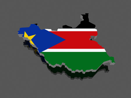 Map of South Sudan. 3dの写真素材