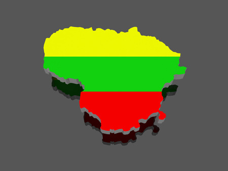 Map of Lithuania. 3dの写真素材